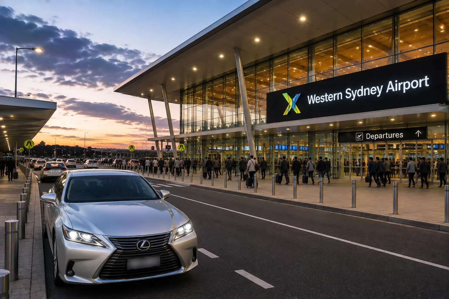 Western Sydney Airport taxi transfer with baby and child seat options